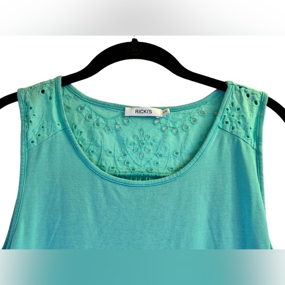 Ricki's Tank Top Embroidered Green Size L - Picture 5 of 10